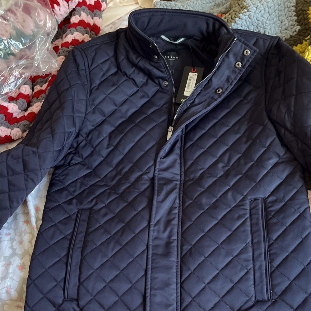 Ted Baker London Navy Quilted Jacket